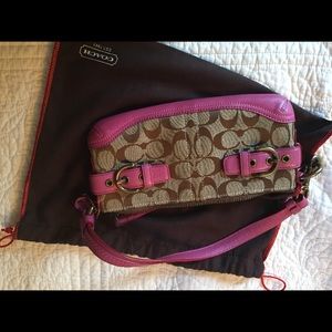 Small Pink and Brown Coach Purse